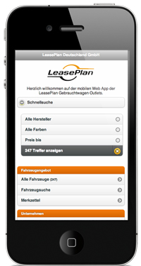 Modix erstellt mobile Webseiten f&uuml;r die Gebrauchtwagen Outlets von LeasePlan Deutschland