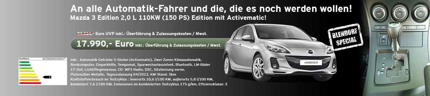 Mazda3 - An alle Automatik-Fahrer